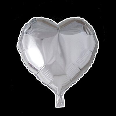 Folienballon Herzform 18'' silber einzeln verpackt