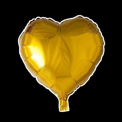 Foilballoon heartshape 18'' gold singlepacked