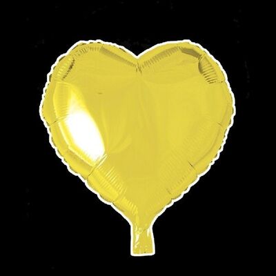 Foilballoon heartshape 18'' yellow singlepacked