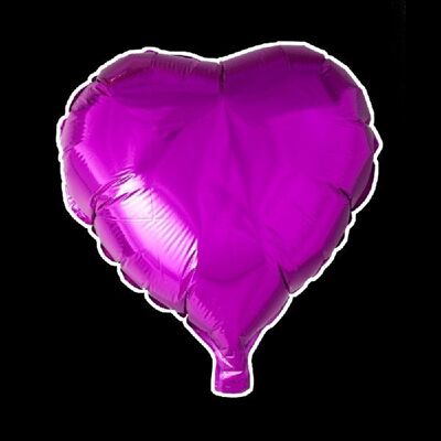 Foilballoon heartshape 18'' hot pink singlepacked