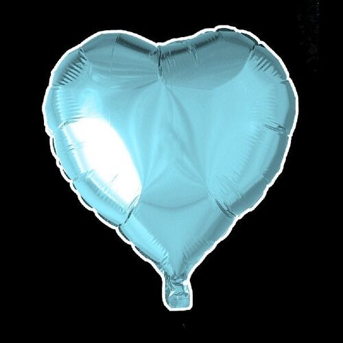 Foilballoon heartshape 18'' light blue (ice) singlepacked