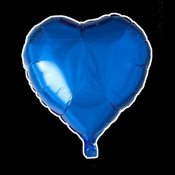 Ballon aluminium heartshape 18'' bleu marine emballage individuel