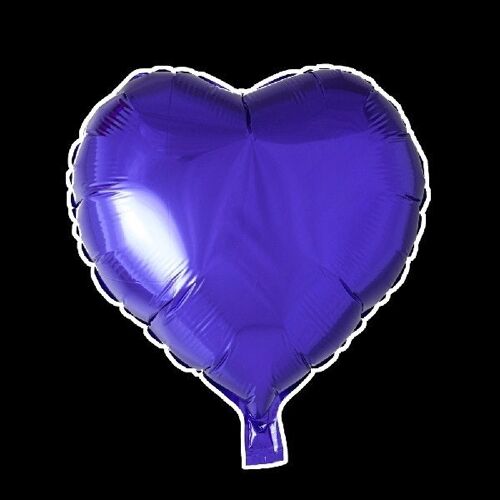Foilballoon heartshape 18'' purple singlepacked