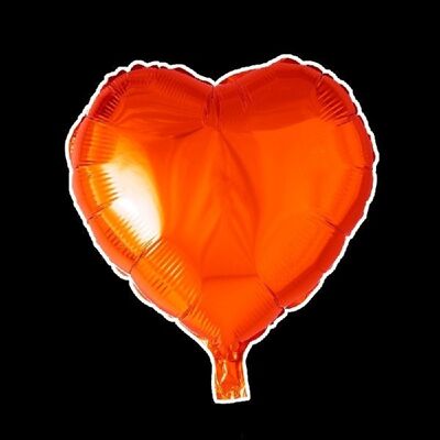 Ballon aluminium forme coeur 18'' orange emballage individuel