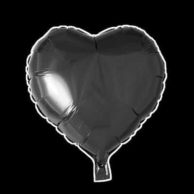 Foilballoon heartshape 18'' black singlepacked
