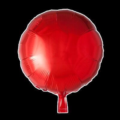 Ballon Foil rond 18'' rouge emballé à l'unité