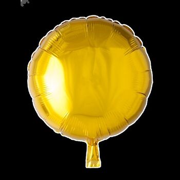 Ballon Foil rond 18'' or emballé à l'unité