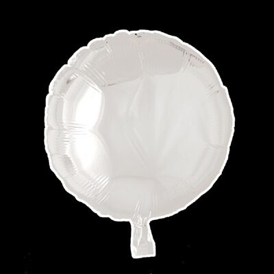 Ballon aluminium rond 18'' blanc emballé à l'unité