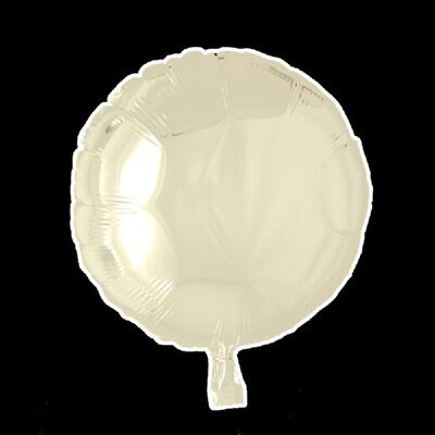 Foilballoon round 18'' ivory singlepacked