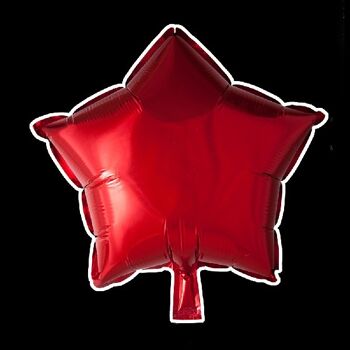 Ballon Foil étoile 18'' rouge emballé à l'unité