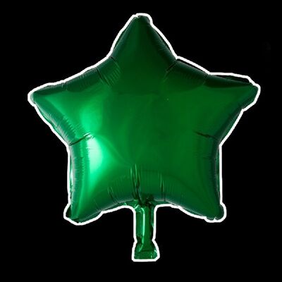 Foilballoon star 18 '' verde empaque individual