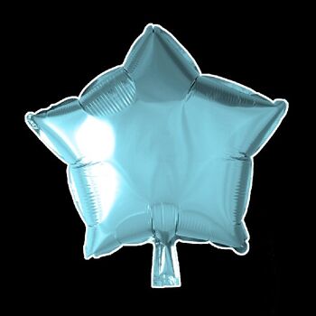 Foilballoon star 18'' bleu clair (glace) emballé à l'unité