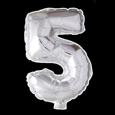 Folienballon 16" Nr. 5 silber