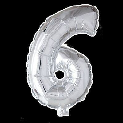 Folienballon 16" Nr. 6 silber