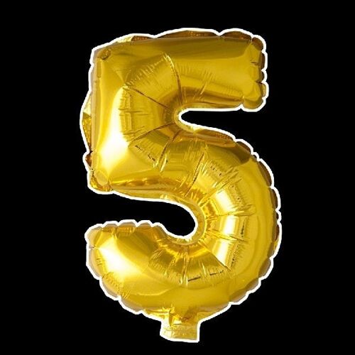 Foilballoon 16" no. 5 gold