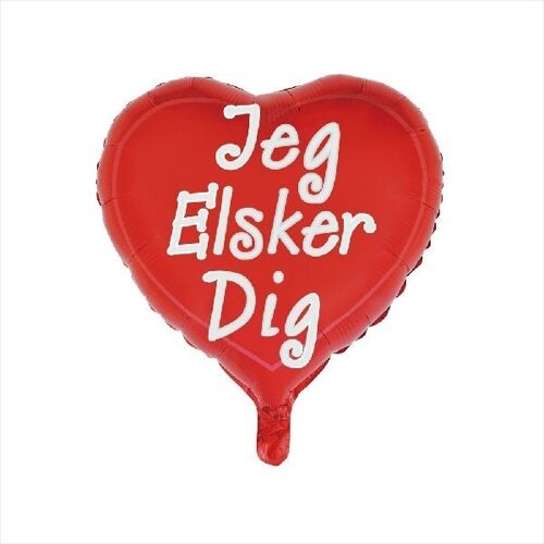 Foilballoon heartshape 18'' jeg elsker dig