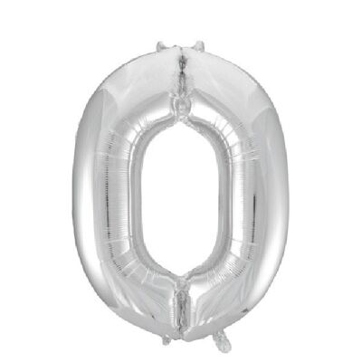 Ballon Foil 34" n° 0 argent