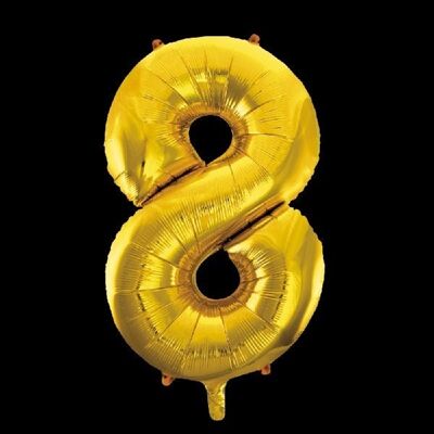 Foilballoon 34" no. 8 gold