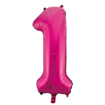 Folienballon 34" Nr. 1 rosa
