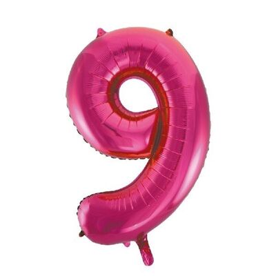 Folienballon 34" Nr. 9 rosa