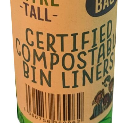 30 Litre Compost Friendly & Zero Plastic 18 Bin Bags - Perfect for 30 Litre Tall Kitchen Bin (