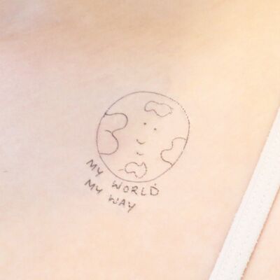 Tatuaggio temporaneo del mio mondo a modo mio