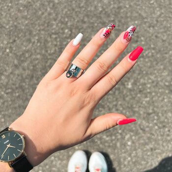 Bague pampille ajourée coeur - 12mm 2