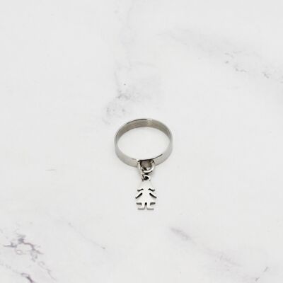 Bague petite fille acier - 3mm