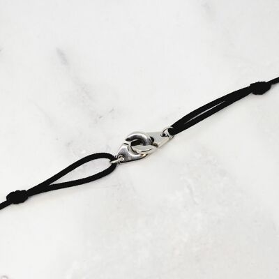 Steel handcuff cord bracelet
