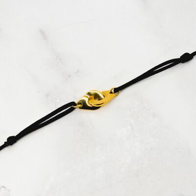 Gold steel handcuff cord bracelet
