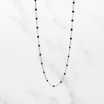 Collier émail noir acier