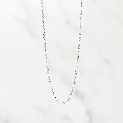 Steel white enamel necklace