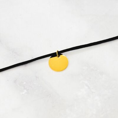 Golden steel tassel cord necklace - 15mm