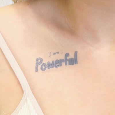 I am powerful temporary tattoo