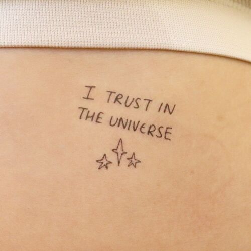 I trust in the universe temporary tattoo