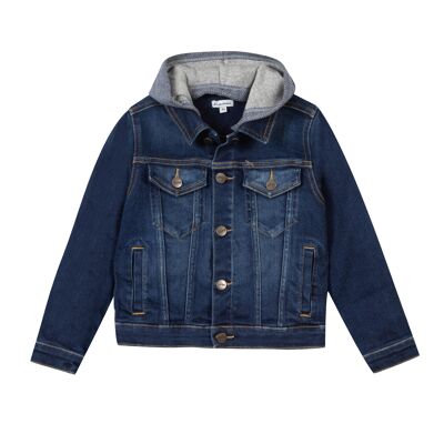 Veste en jean avec capuche amovible#2V41012|04|8A-12A