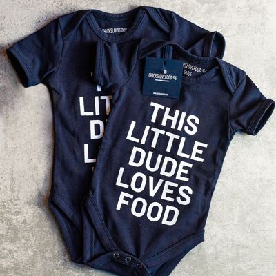 This little dude loves food - romper