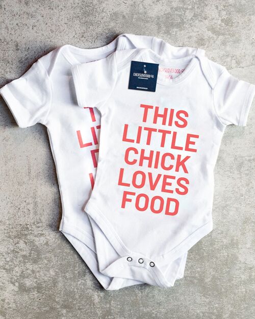 This little chick loves food - romper - (1% off)