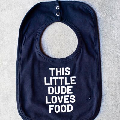 This little dude loves food - bib - (1% off)