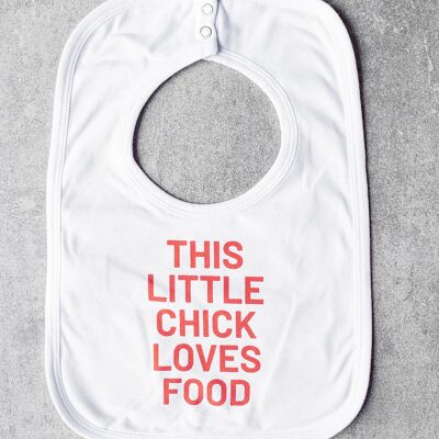 This little chick loves food - bib - (1% off)