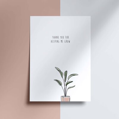 greeting card - thanks for helping me grow