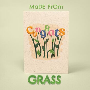 Carte de félicitations - fabriquée à partir de papier d'herbe 1