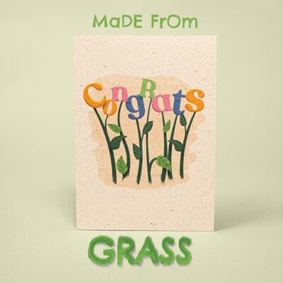 Carte de félicitations - fabriquée à partir de papier d'herbe