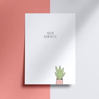 tarjeta de felicitación - eres plantastic