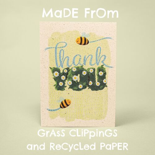 Thank You Card - made from grass paper