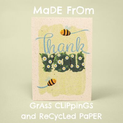 Carte de remerciement - fabriquée à partir de papier d'herbe