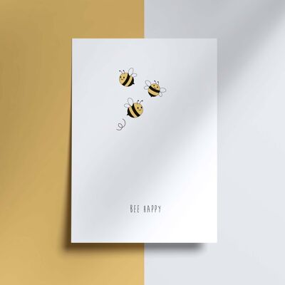 tarjeta de felicitación - abeja feliz
