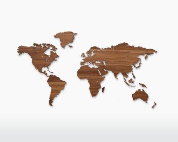 Carte du monde - Noyer - 216 x 108 cm 1