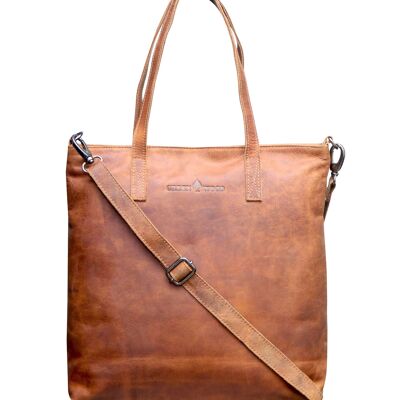Amy Handbag Shopper Ladies Shoulder Bag Large Handle Bag Leather - Camel