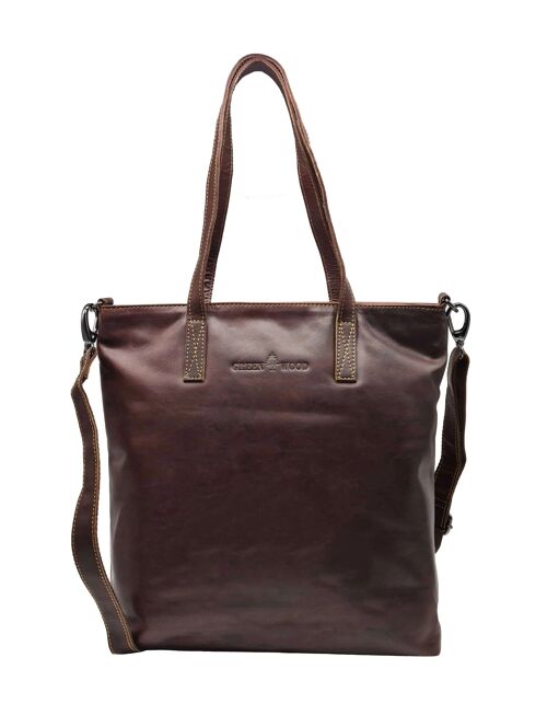 Amy Handbag Shopper Ladies Shoulder Bag Large Handle Bag Leather - Brown